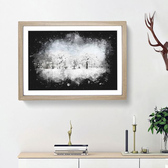 Snow Covered Trees - Picture Frame Graphic Art East Urban Home Frame Option: Oak Framed, Size: 62cm H x 87cm W x 2cm D on Productcaster.