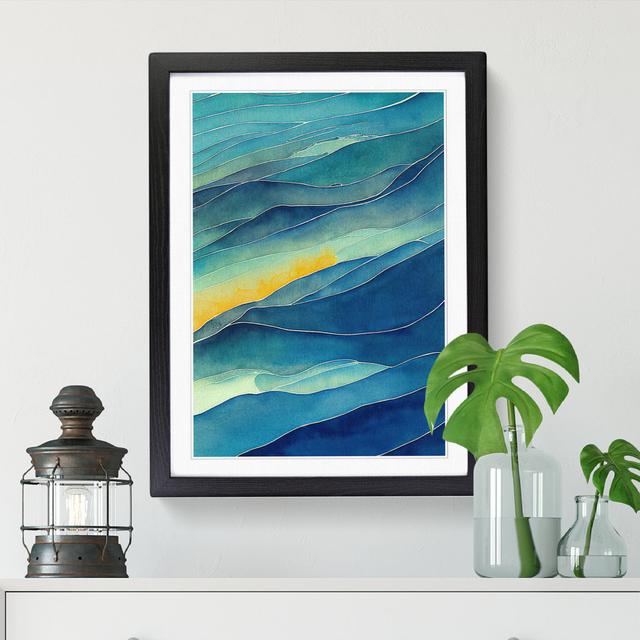 Watercolour Ocean Vol.1 - Single Picture Frame Graphic Art Metro Lane Size: 64cm H x 46cm W x 2cm D, Frame Option: Black on Productcaster.