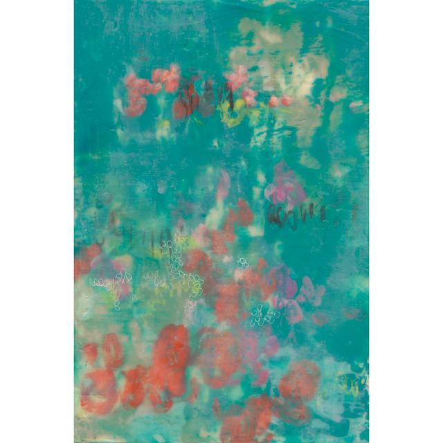 Teal Rose Garden II by Jennifer Goldberger - Wrapped Canvas Art Prints Metro Lane Size: 30cm H x 20cm W on Productcaster.