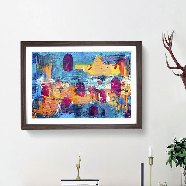 Abstract Art Painting Vol.449 by S.Johnson - Picture Frame Painting Print East Urban Home Size: 27cm H x 36cm W x 2cm D, Frame Option: Walnut Framed on Productcaster.