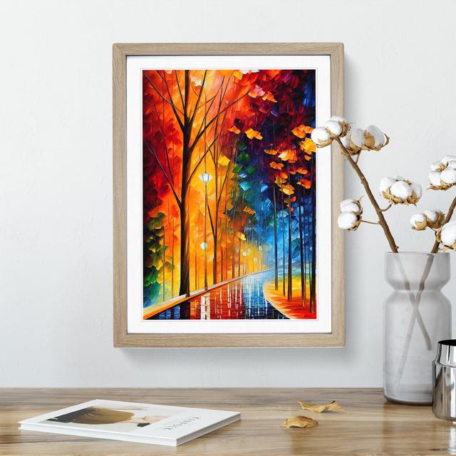 Vibrant Woodland Forest No.2 - Single Picture Frame Painting Marlow Home Co. Frame Colour: Oak Framed, Size: 34cm H x 25cm W x 2cm D on Productcaster.