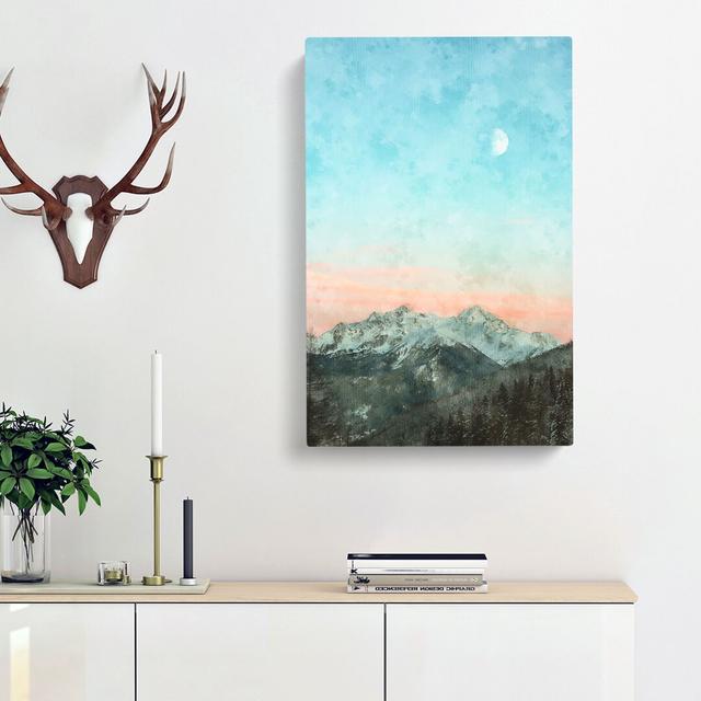 Pastel Sky over the Mountains of Italy - Wrapped Canvas Graphic Art Print East Urban Home Size: 60cm H x 40cm W x 4cm D on Productcaster.