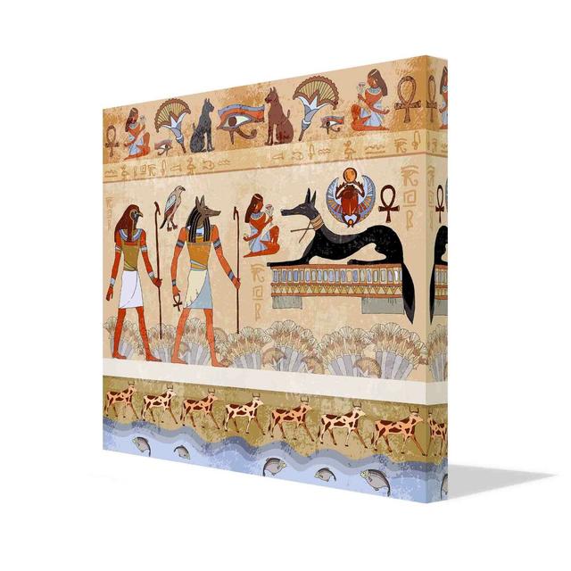 Grunge Egypt Seamless Murals by Andrew Lee - Wrapped Canvas Print World Menagerie Size: 127cm H x 127cm W on Productcaster.