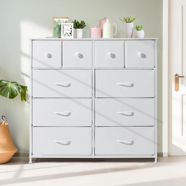 10-Drawer 98 Cm Chest Of Drawers Borough Wharf Colour: White on Productcaster.