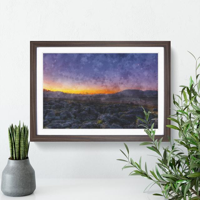 Sunrise Over The Yorkshire Dales - Single Picture Frame Painting on MDF East Urban Home Size: 62cm H x 87cm W x 2cm D, Format: Walnut on Productcaster.