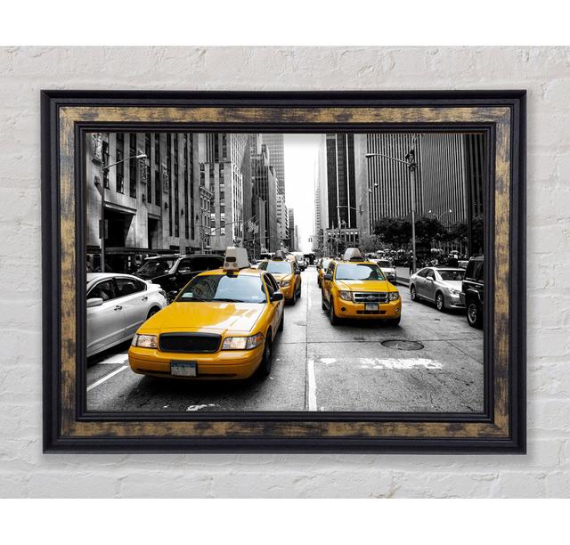 Yellow Cabs On The Inner City Steets - Single Picture Frame Art Prints Bright Star Size: 29.7cm H x 42cm W x 8cm D on Productcaster.