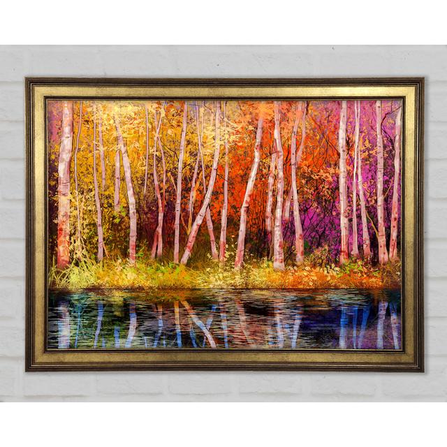 Rainbow Trees - Single Picture Frame Art Prints Union Rustic Format: Gold Framed Paper, Size: 59.1cm H x 84.1cm W x 1.5cm D on Productcaster.