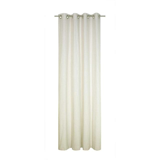 Pedersen Cotton Blend Eyelet Curtain, single Panel, opaque Latitude Run Colour: Cream, Size: 132cm Width x 220cm Drop on Productcaster.