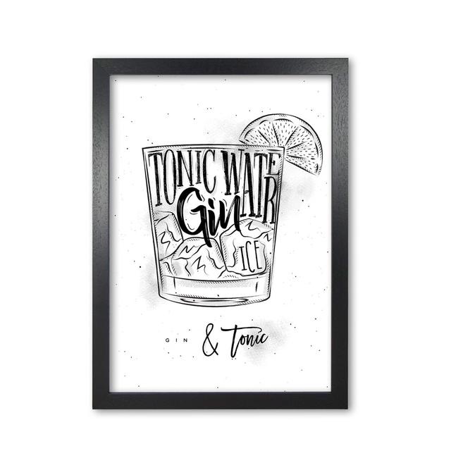 'Gin and Tonic' Graphic Art East Urban Home Format: Black Grain Frame, Size: 42 cm H x 30 cm W x 5 cm D on Productcaster.