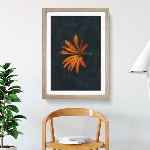 Orange Flower in Bloom - Picture Frame Painting East Urban Home Frame Option: Oak Framed, Size: 65cm H x 48cm W x 2cm D on Productcaster.