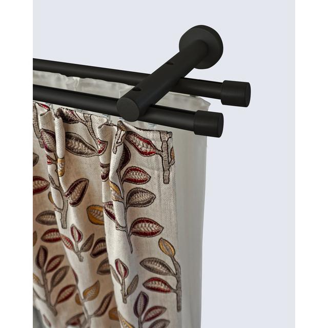 Aggappora Curtain Double Pole Symple Stuff Finish: Black, Size: 6cm H x 230cm W x 22cm D on Productcaster.