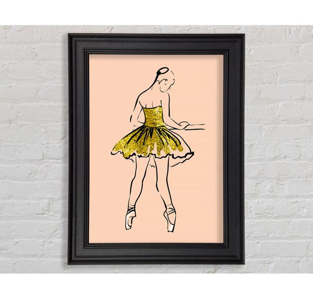 Golden Pink Ballerina 2 - Single Picture Frame Art Prints Mercer41 Size: 100cm H x 141.4cm W x 8cm D on Productcaster.