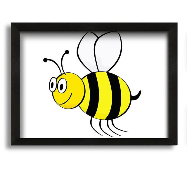 Buzzing Bee White - Picture Frame Graphic Art on Canvas Harriet Bee Size: 21cm H x 30cm W x 10cm D on Productcaster.