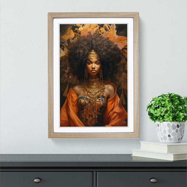 African Woman Baroque - Single Picture Frame Print on Wood Fairmont Park Frame Colour: Oak Framed, Size: 34cm H x 25cm W x 2cm D on Productcaster.