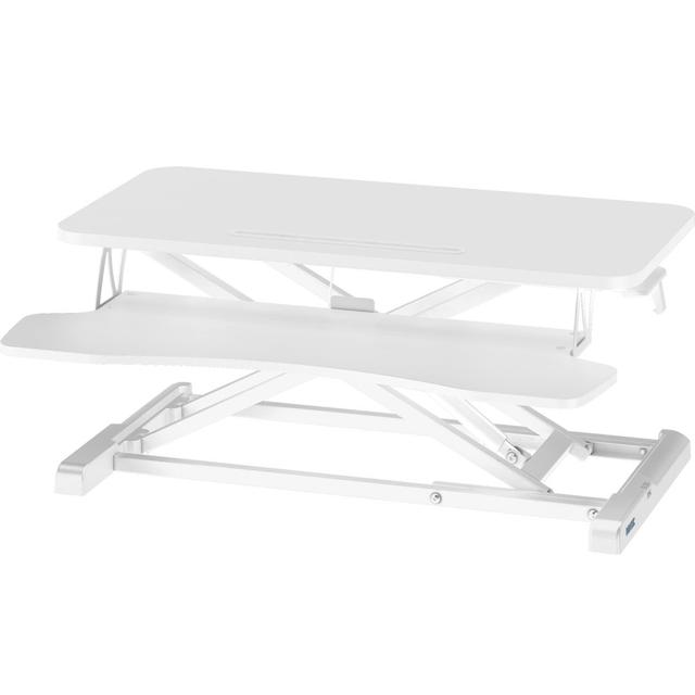 Aryia Commercial Use 80Cm W Height Adjustable Rectangular Standing Desk Converter Ivy Bronx Colour: White on Productcaster.