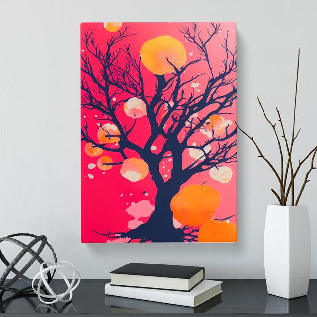 CAN-V0523-1770X Peach Tree Splatter - Wrapped Canvas Graphic Art Marlow Home Co. Size: 60cm H x 40cm W on Productcaster.