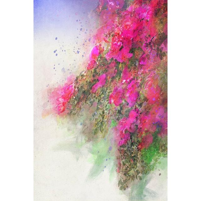 Cascade Of Roses II - Wrapped Canvas Painting Rosalind Wheeler Size: 46cm H x 30cm W on Productcaster.