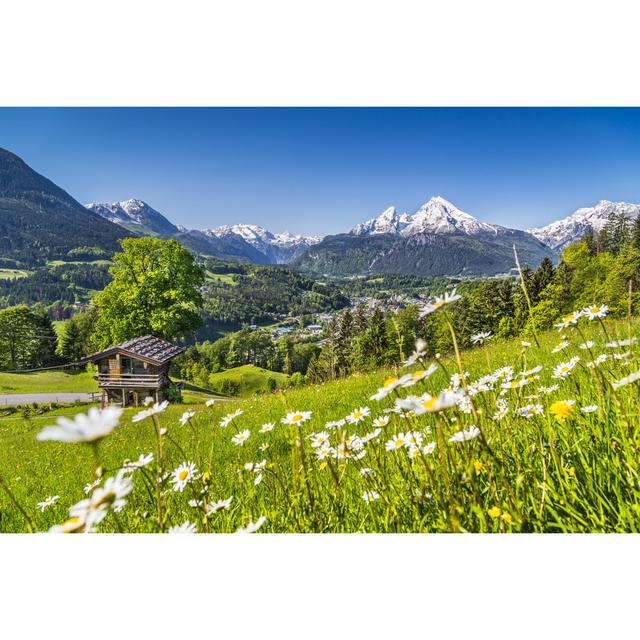 Idyllic Landscape In The Alps With Traditional Mountain Lodge - Wrapped Canvas Print Union Rustic Size: 51cm H x 76cm W x 3.8cm D on Productcaster.