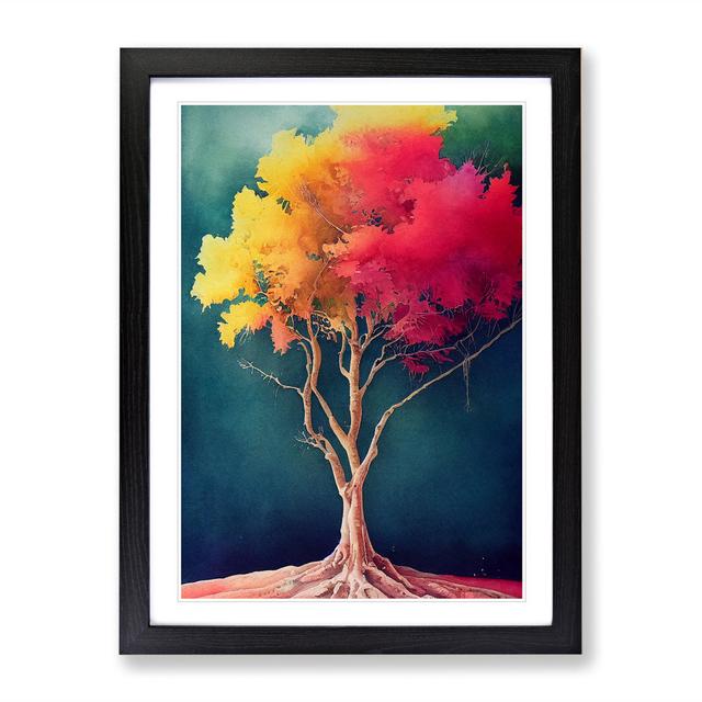 Lone Tree - Picture Frame Painting ClassicLiving Size: 46cm H x 34cm W x 2cm D, Frame Colour: Black on Productcaster.