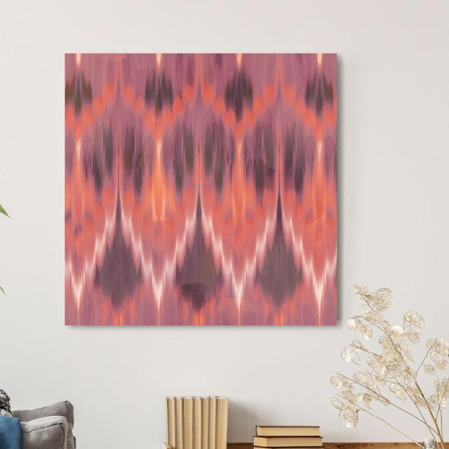 'Coral Ikat' Graphic Art on Wrapped Canvas East Urban Home Size: 76.2 cm H x 76.2 cm W x 3.8 cm D on Productcaster.