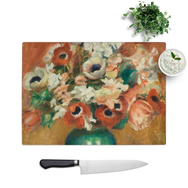 Bouquet of Flowers Vol.3 by Pierre-Auguste Renoir Chopping Board East Urban Home Size: 0.4cm H x 28.5cm W x 39cm L on Productcaster.