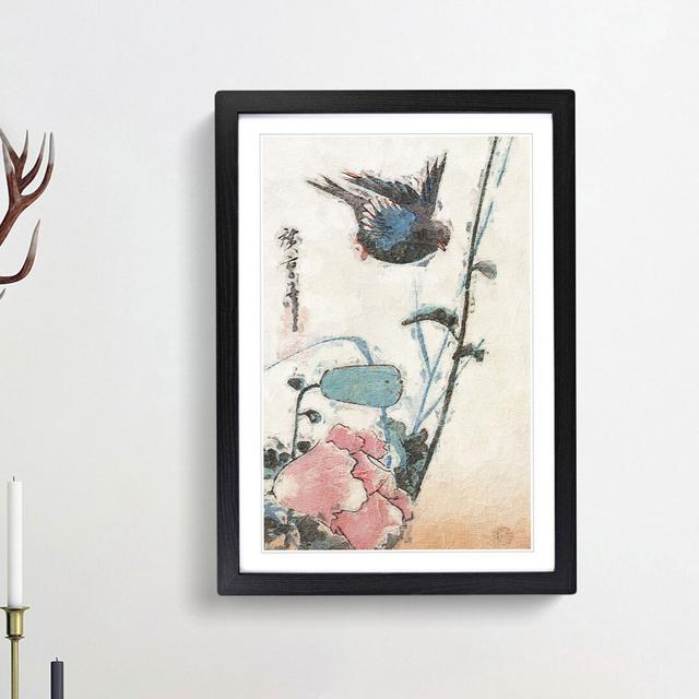 Poppy and a Bird by Utagawa Hiroshige - Picture Frame Painting Print East Urban Home Frame Option: Black Framed, Size: 65cm H x 48cm W x 2cm D on Productcaster.