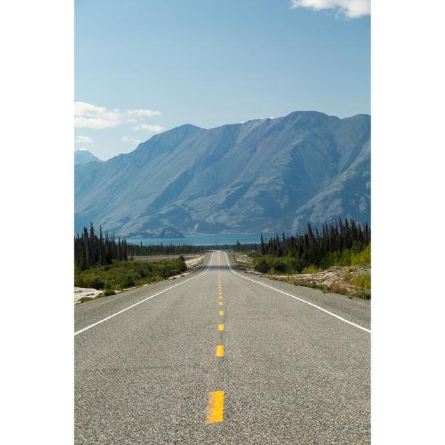 Empty Yukon Highway by 51Systems - Wrapped Canvas Photograph Alpen Home Size: 122cm H x 81cm W on Productcaster.