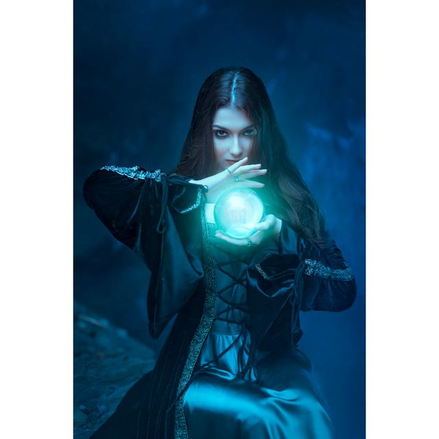 Witch with Magic Ball - Wrapped Canvas Photograph 17 Stories Size: 91cm H x 61cm W x 3.8cm D on Productcaster.