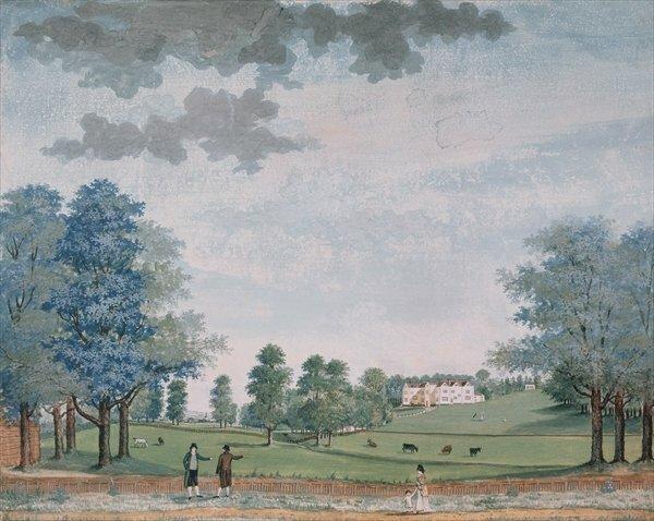 The Great House and Park at Chawton, C.1780 by Adam Callander - Picture Frame Art Print on Paper East Urban Home Size: 50cm H x 70cm W x 2.3cm D on Productcaster.