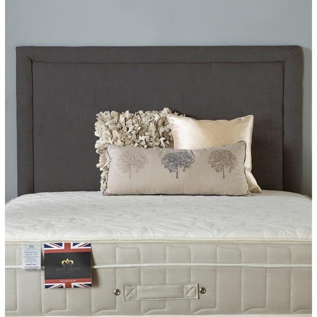 Reddington Upholstered Headboard Rosalind Wheeler Mattress Size: Small Double (4'), Colour: Plush Velvet Steel on Productcaster.