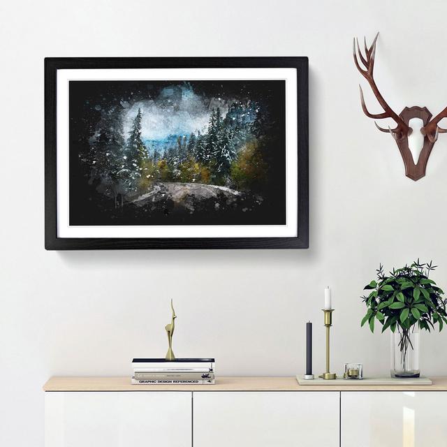 Winter Forest Road - Picture Frame Graphic Art Print East Urban Home Frame Option: Black Framed, Size: 33cm H x 45cm W x 2cm D on Productcaster.