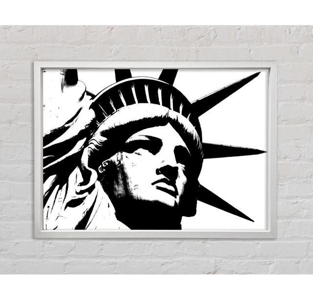 New York The Statue Of Liberty B N W Framed Print Bright Star Size: 100cm H x 141.4cm W on Productcaster.