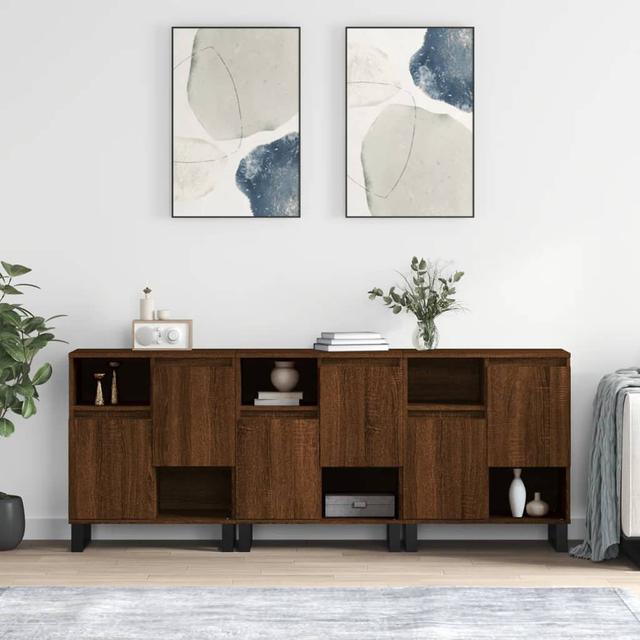 Natalyn 180cm Sideboard (Set of 3) 17 Stories Colour: Brown Oak on Productcaster.