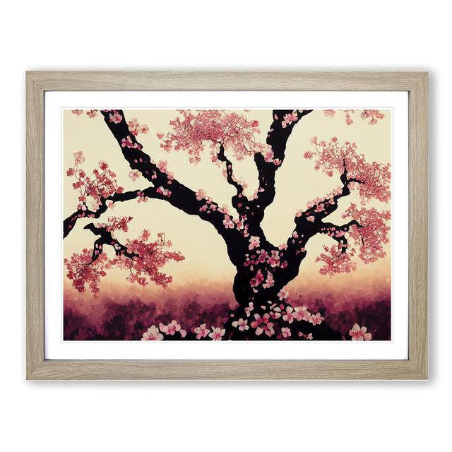 Amazing Cherry Blossom Tree Flowers - Picture Frame Graphic Art Marlow Home Co. Size: 46cm H x 64cm W x 2cm D, Frame Colour: Oak Framed on Productcaster.