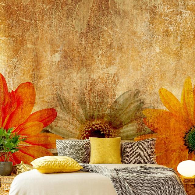 Vintage Flowermix 2.88m x 2.88m Textured Matte Peel & Stick Wall Mural East Urban Home on Productcaster.