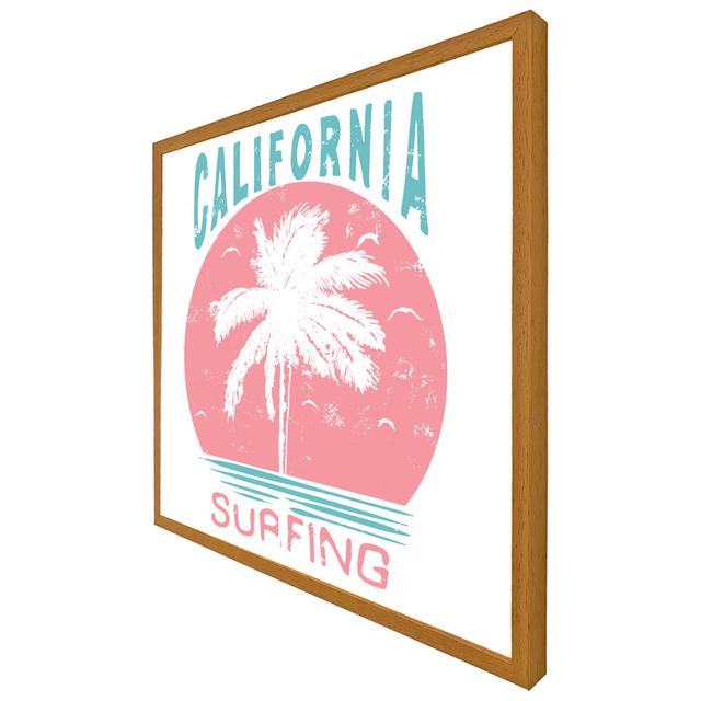 Argan California Surfing - Print Pergo Classics Format: Oak Framed, Size: 31cm H x 31cm W x 4cm D on Productcaster.