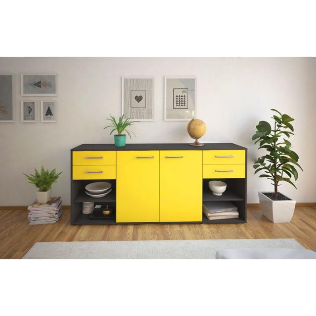 Sideboard Leopoldas 17 Stories Farbe (Korpus/Front): Gelb/Anthrazit on Productcaster.