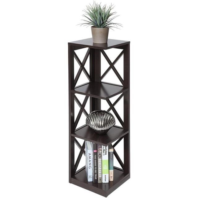 Convenience Concepts Oxford 5-Tier Corner Bookcase, Espresso Brambly Cottage Size: 97.79"H x 30.48"W x 30.48"D on Productcaster.