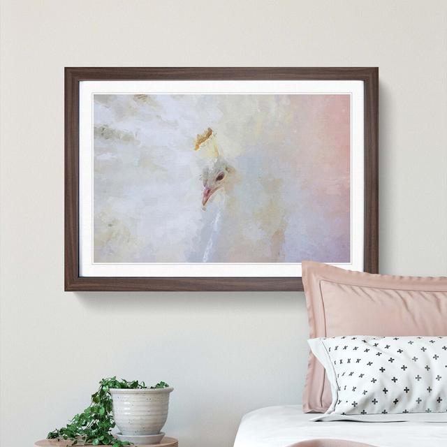 White Peacock in Abstract - Picture Frame Graphic Art Print East Urban Home Frame Option: Walnut, Size: 50cm H x 76cm W x 2cm D on Productcaster.