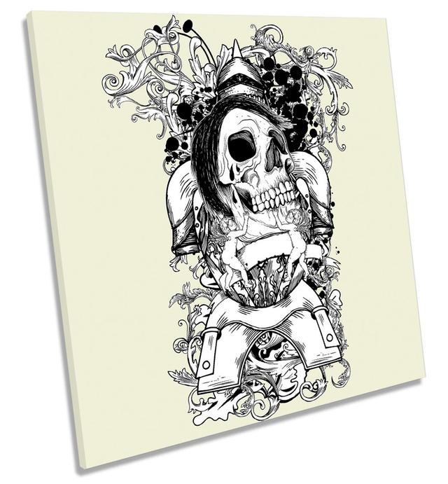 Skull Armour Warrior Kinght - Wrapped Canvas Graphic Art Happy Larry Size: 40.6cm H x 40.6cm W x 2cm D on Productcaster.