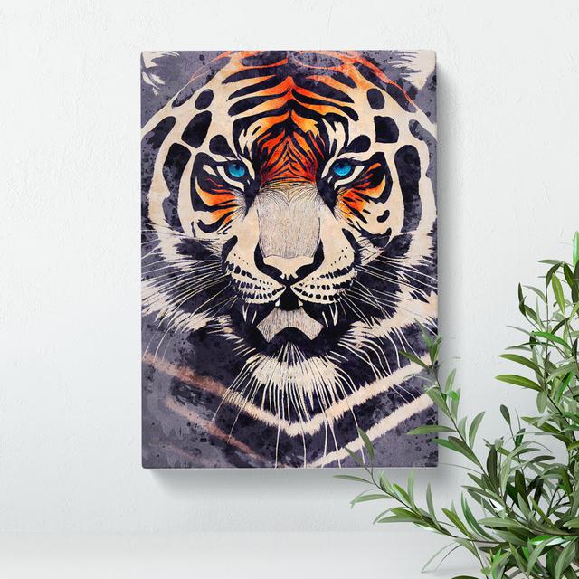 XC1022-4682X Tiger In Watercolour No.3 - Print Latitude Vive Size: 50cm H x 35cm W x 3cm D on Productcaster.