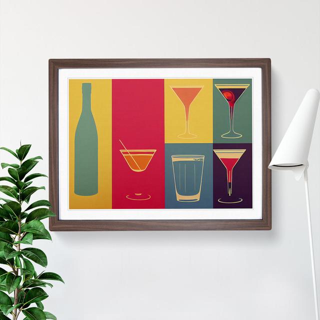 Retro Cocktail Vol.2 - Single Picture Frame Painting Marlow Home Co. Frame Colour: Walnut Framed, Size: 25cm H x 34cm W x 2cm D on Productcaster.