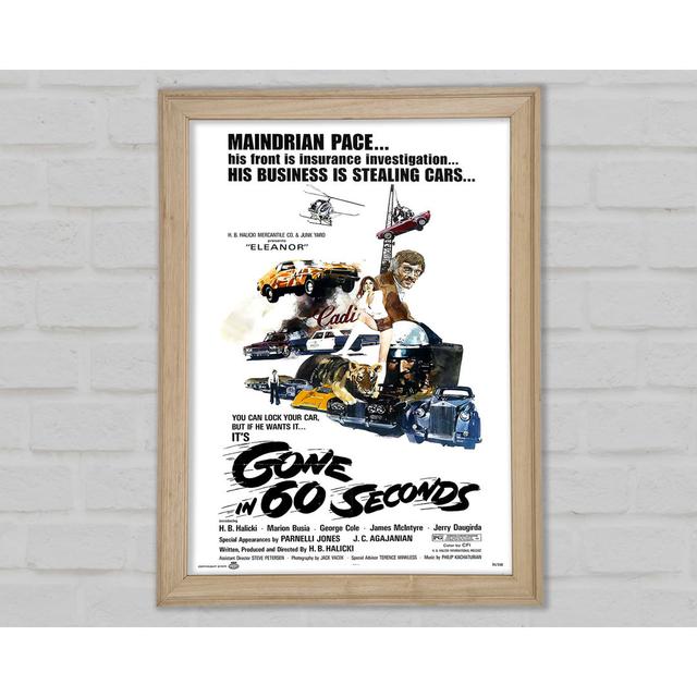 Gone In 60 Seconds Poster 1 Framed Print Happy Larry Size: 118.9cm H x 84.1cm W x 1.5cm D on Productcaster.