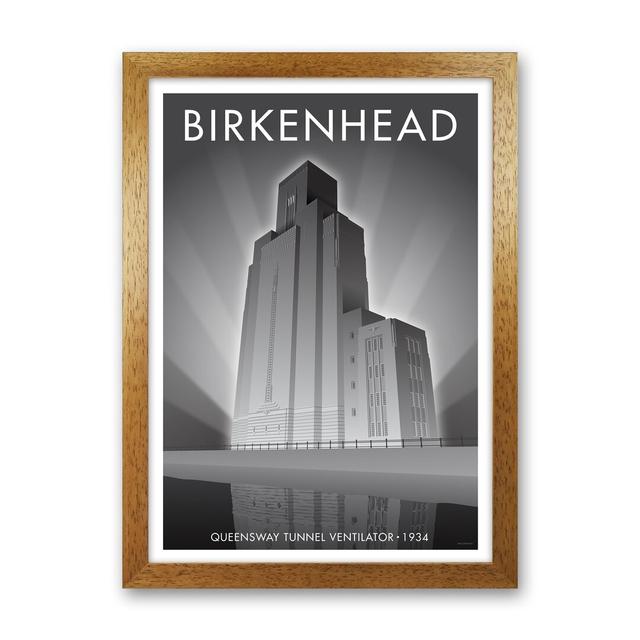 Birkenhead Queensway Tunnel Travel Art Print By Stephen Millership 30 X 40Cm / Black Grain Rosalind Wheeler Format: Brown Framed Paper, Size: 43.5cm H on Productcaster.