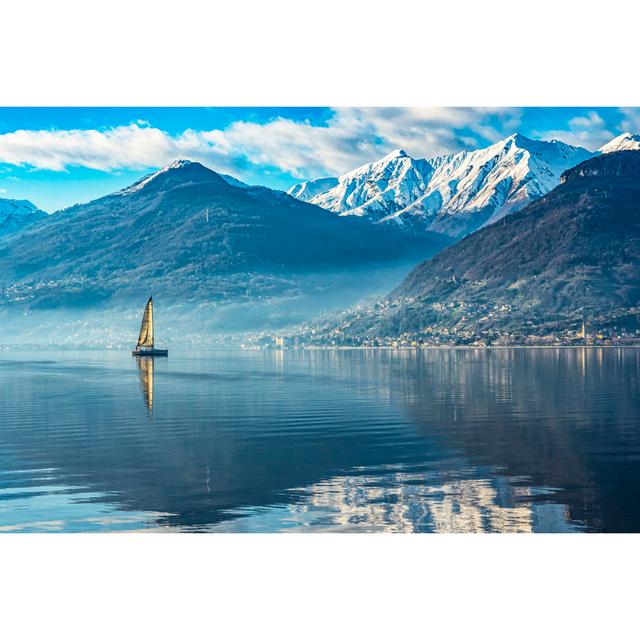 Sail Boat On Lake Como - Wrapped Canvas Print Union Rustic Size: 30cm H x 46cm W x 3.8cm D on Productcaster.