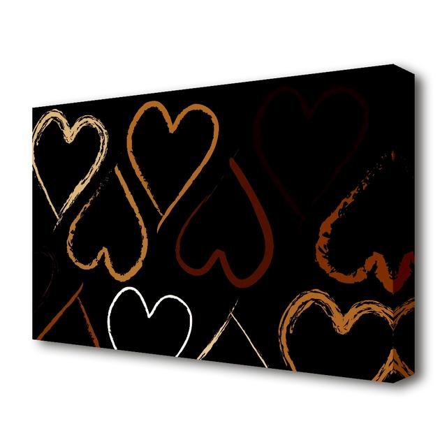 Chocolate Love Hearts - Photographic Print on Canvas East Urban Home Size: 35.6 cm H x 50.8 cm W on Productcaster.