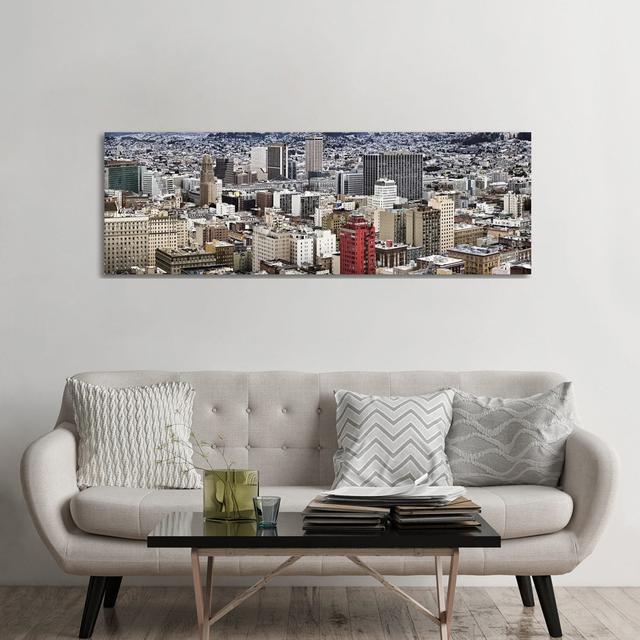 City Viewed From The Nob Hill, San Francisco, California, USA - Wrapped Canvas Panoramic Print Ebern Designs Size: 60.96cm H x 182.88cm W x 3.81cm D on Productcaster.