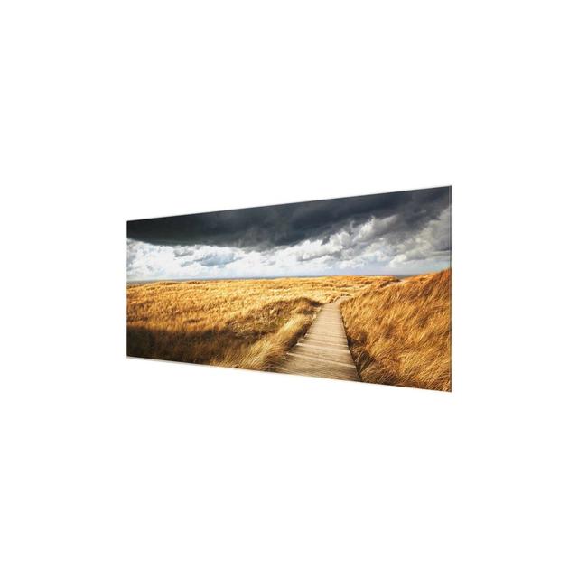 Path in Dunes - Photograph Print on Glass East Urban Home Size: 40 cm H x 100 cm W on Productcaster.