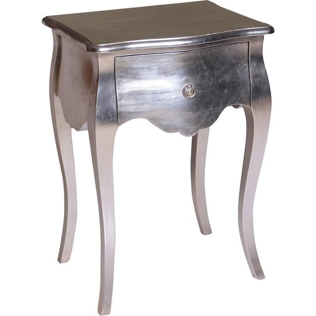 Solid + Manufactured Wood Bedside Table Mercer41 Colour: Silver on Productcaster.