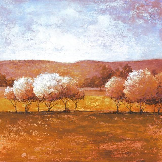 Autumn Cottonball Trees - Wrapped Canvas Painting Rosalind Wheeler Size: 91cm H x 91cm W x 3.8cm D on Productcaster.